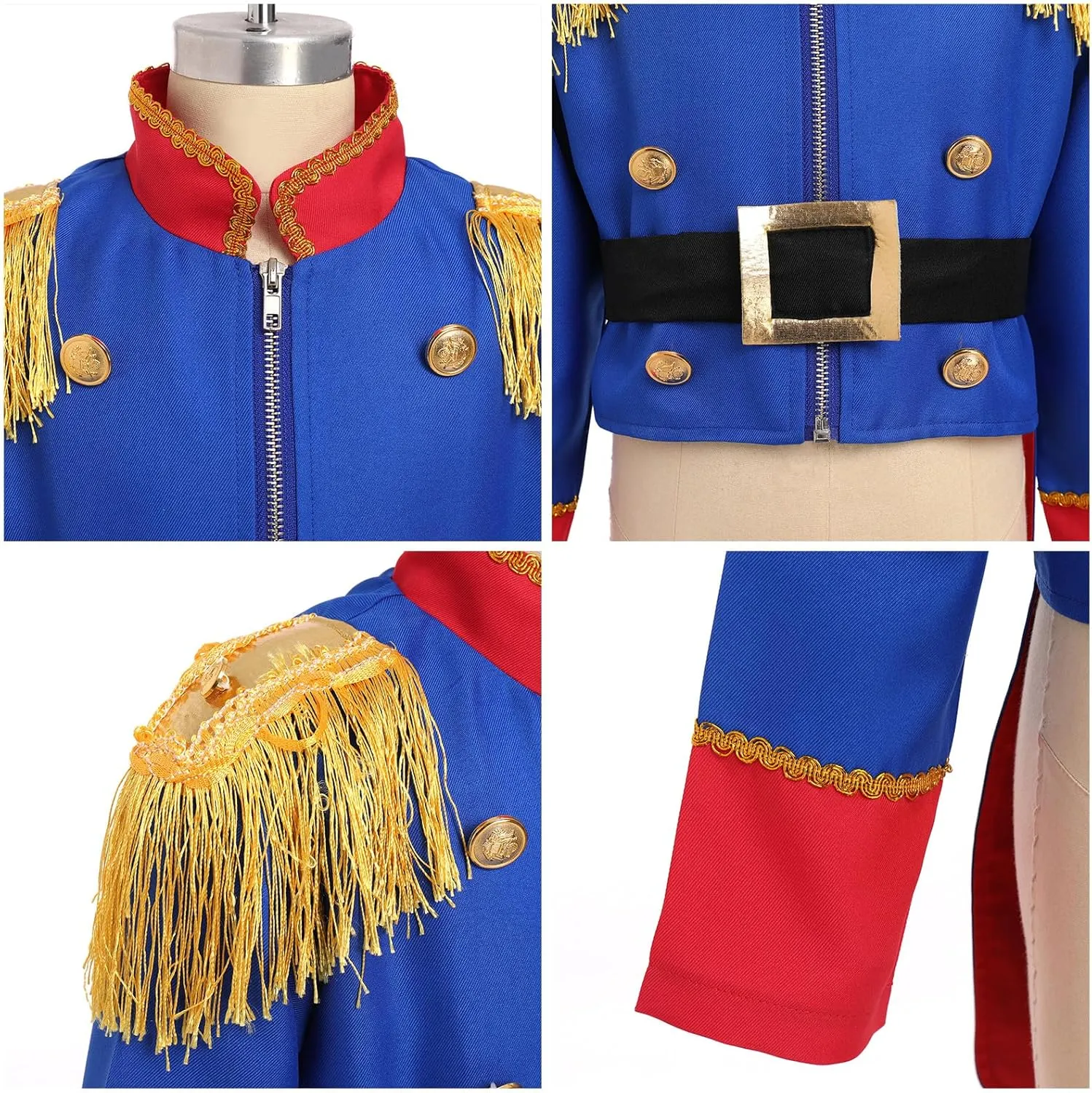 ODASDO Kids Boys Prince Soldier Circus Pirate Jacket Tailcoat Halloween Costume Christmas Role Play Dress Up