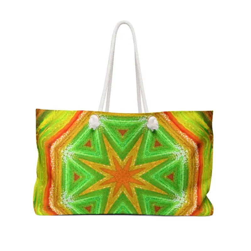 Orange Abstract Geometrical Oversized Polyester Weekender Tote Bag