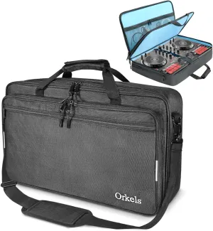 ORKELS DJ Controller Bag Compatible with FLX4, FLX2, REV1, DDJ SB3, DDJ SB2, DDJ 400, DDJ RB, DDJ200, Pro FX, MPFX, DJ2GO2 Touch, Mix II, Party Mix, 200 MK2 DJ Controller, S-21.6''Lx13''Wx4.7''H