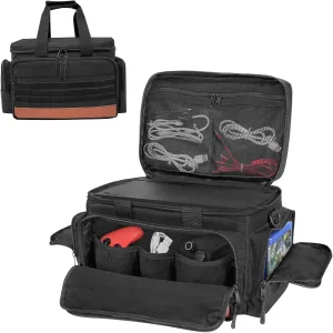 ORKELS Travel Carrying Case for Xbox Series X/S - Tactical Console Bag with Storage Pockets for Controllers, Discs, Headsets & Accessories - Black