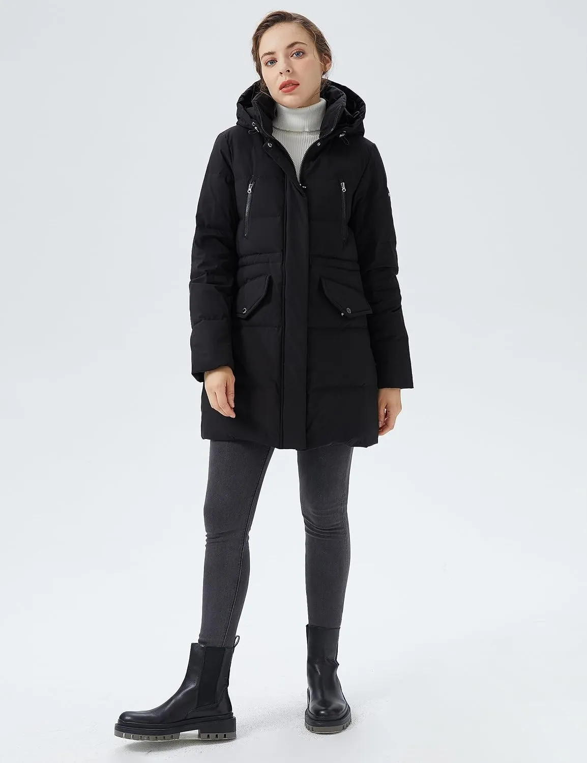 Orolay Women's Puffer Winter Down Coat Thickened Parka Jacket with Hood