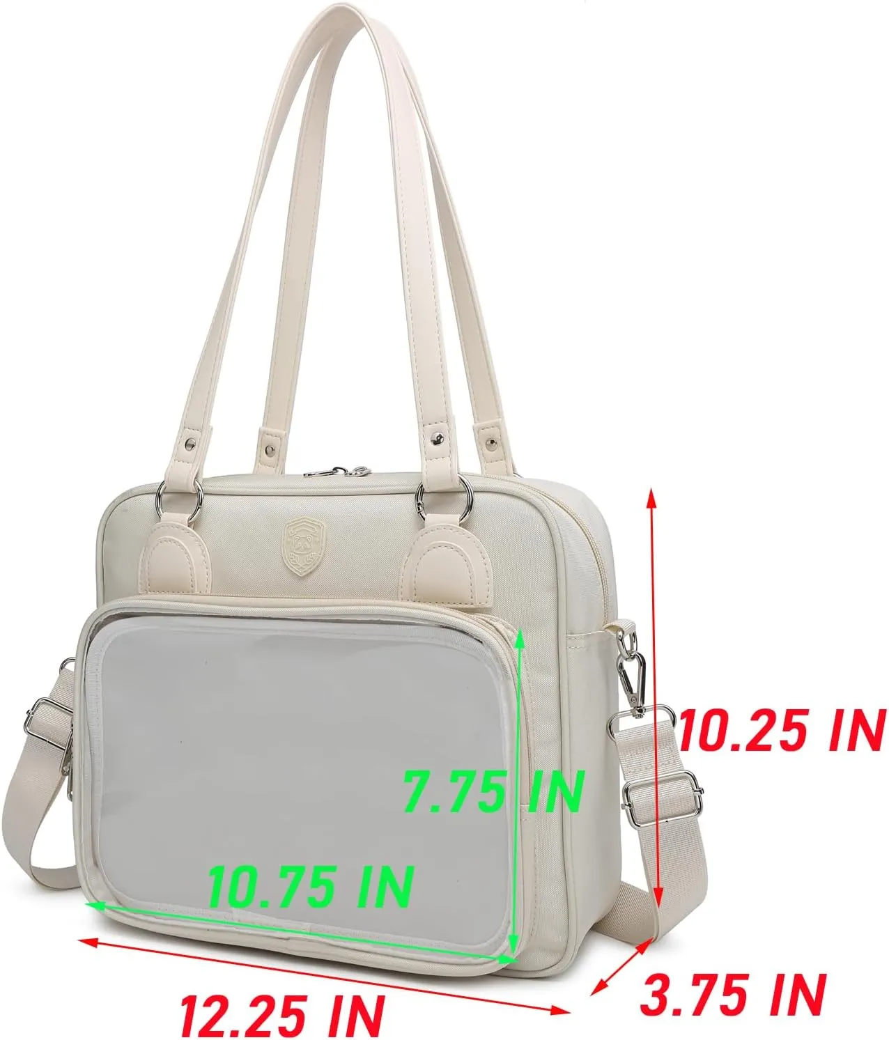 Oxford Ita Bag Crossbody Shoulder Bag Satchel Messenger Backpack Multi-Purpose Pins Display
