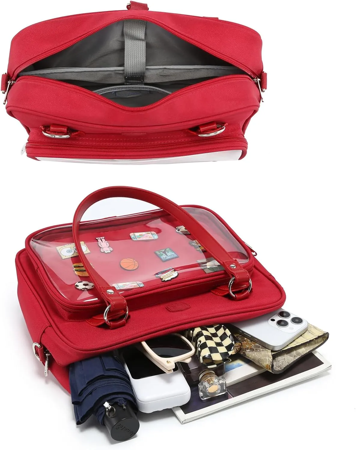 Oxford Ita Bag Crossbody Shoulder Bag Satchel Messenger Backpack Multi-Purpose Pins Display
