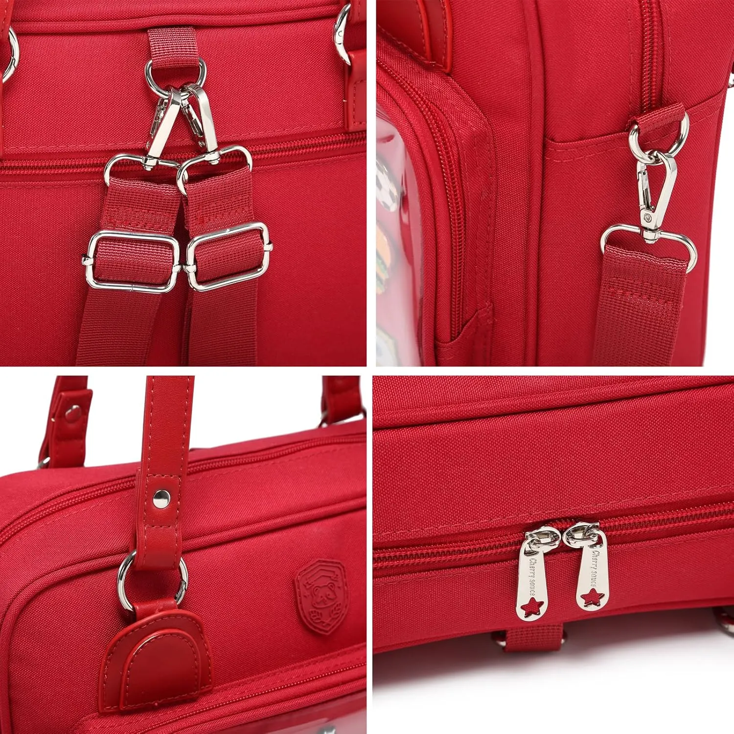 Oxford Ita Bag Crossbody Shoulder Bag Satchel Messenger Backpack Multi-Purpose Pins Display