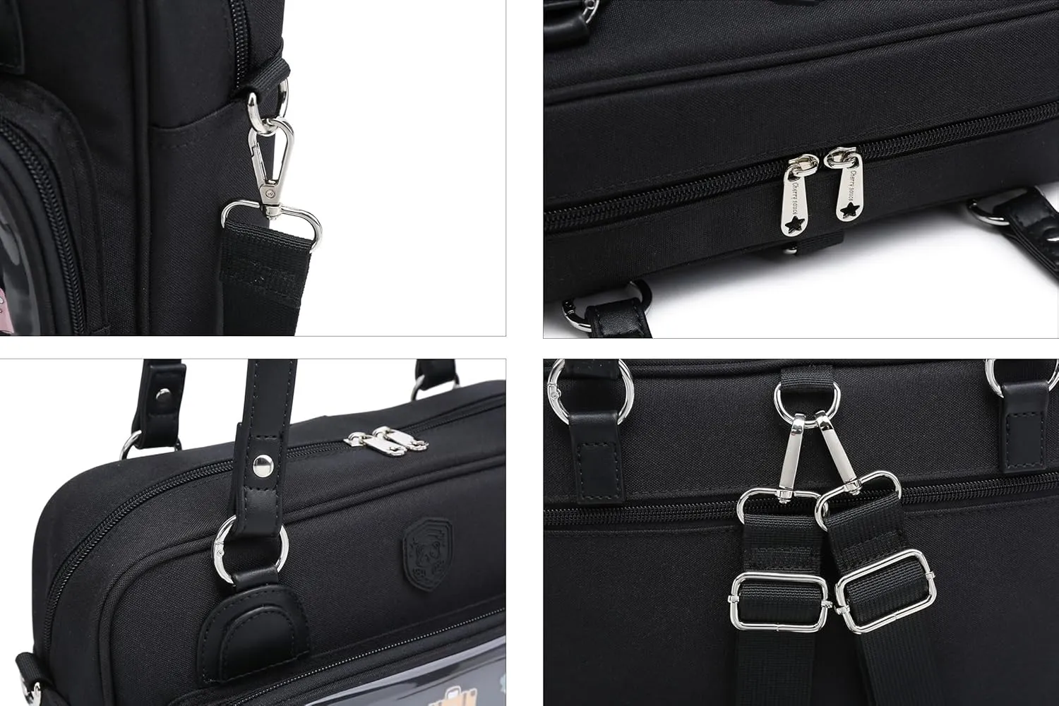 Oxford Ita Bag Crossbody Shoulder Bag Satchel Messenger Backpack Multi-Purpose Pins Display