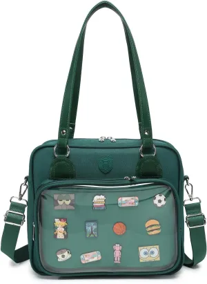 Oxford Ita Bag Crossbody Shoulder Bag Satchel Messenger Backpack Multi-Purpose Pins Display