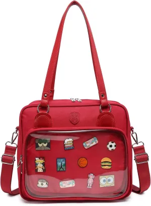 Oxford Ita Bag Crossbody Shoulder Bag Satchel Messenger Backpack Multi-Purpose Pins Display
