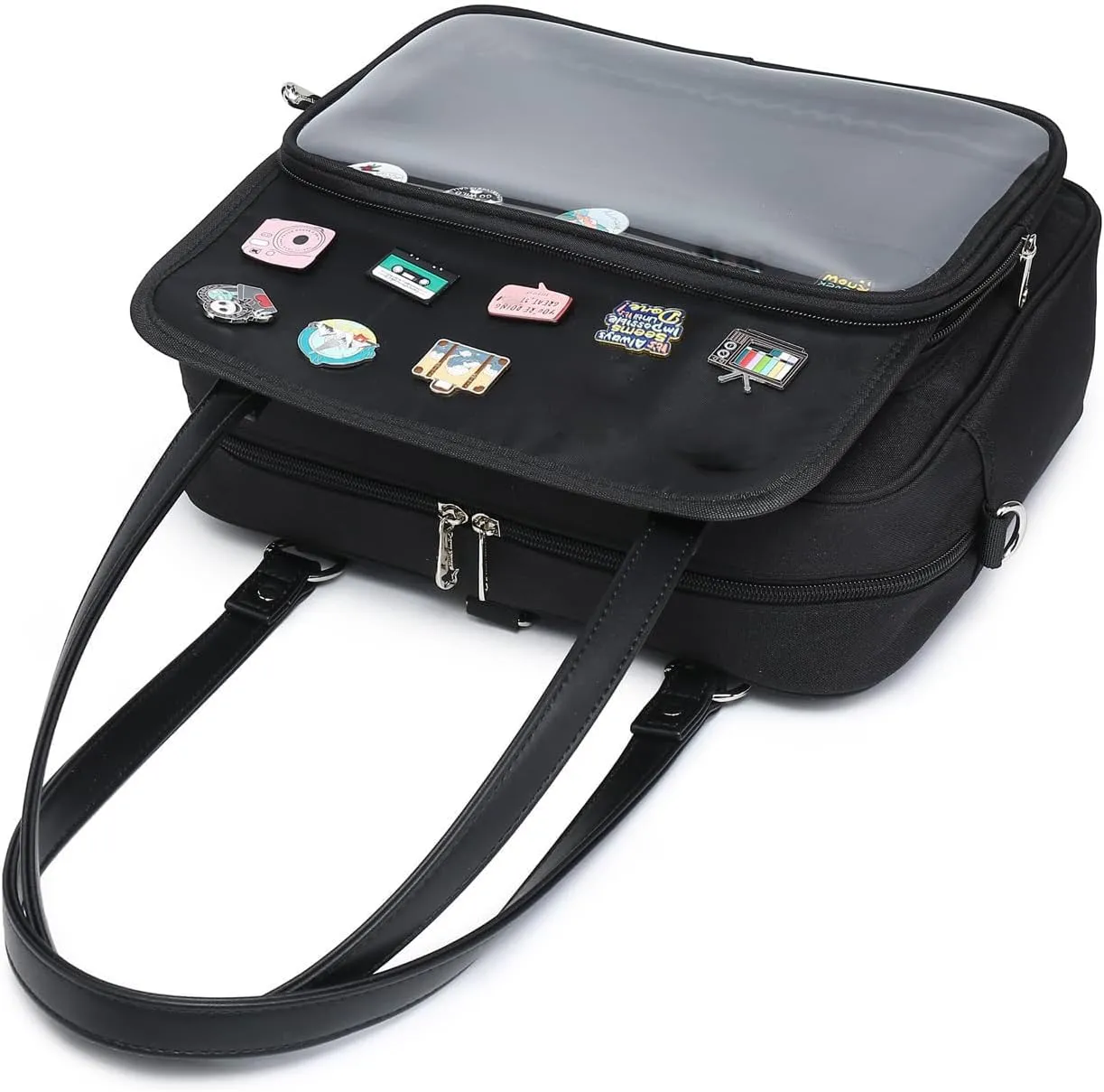 Oxford Ita Bag Crossbody Shoulder Bag Satchel Messenger Backpack Multi-Purpose Pins Display