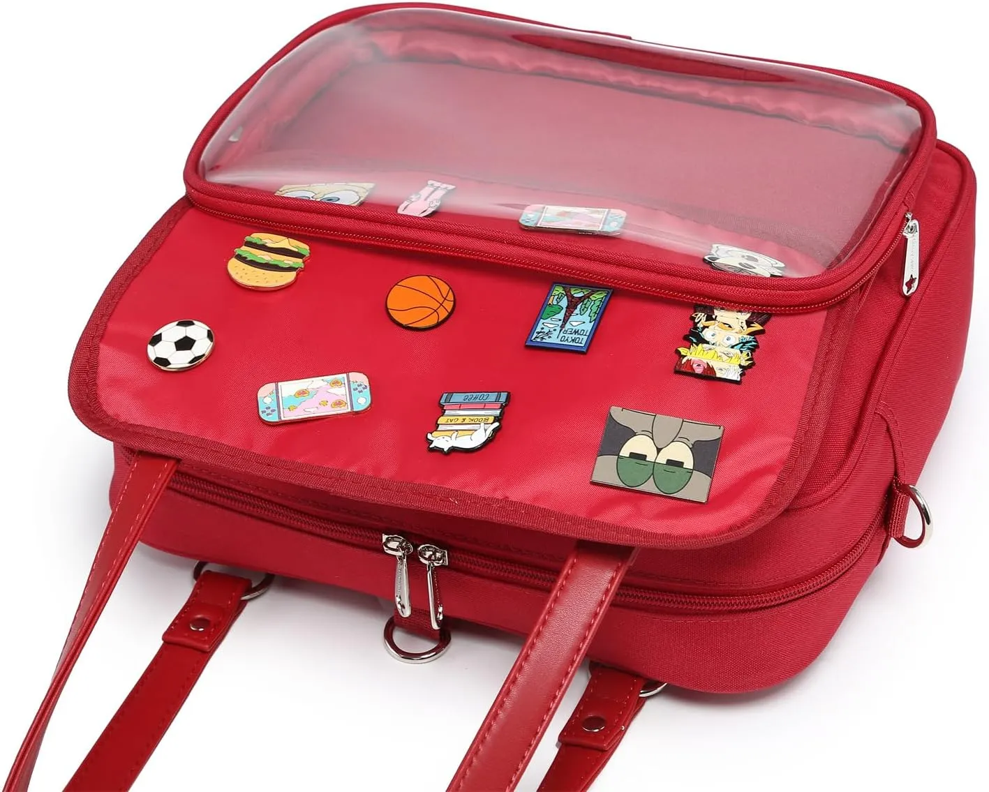 Oxford Ita Bag Crossbody Shoulder Bag Satchel Messenger Backpack Multi-Purpose Pins Display