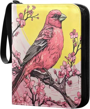 Painting Bird1 Card Binder with Double Sided PU Leather Holder Albums Book with 400 Pockets for Collectible Trading Card Games Card