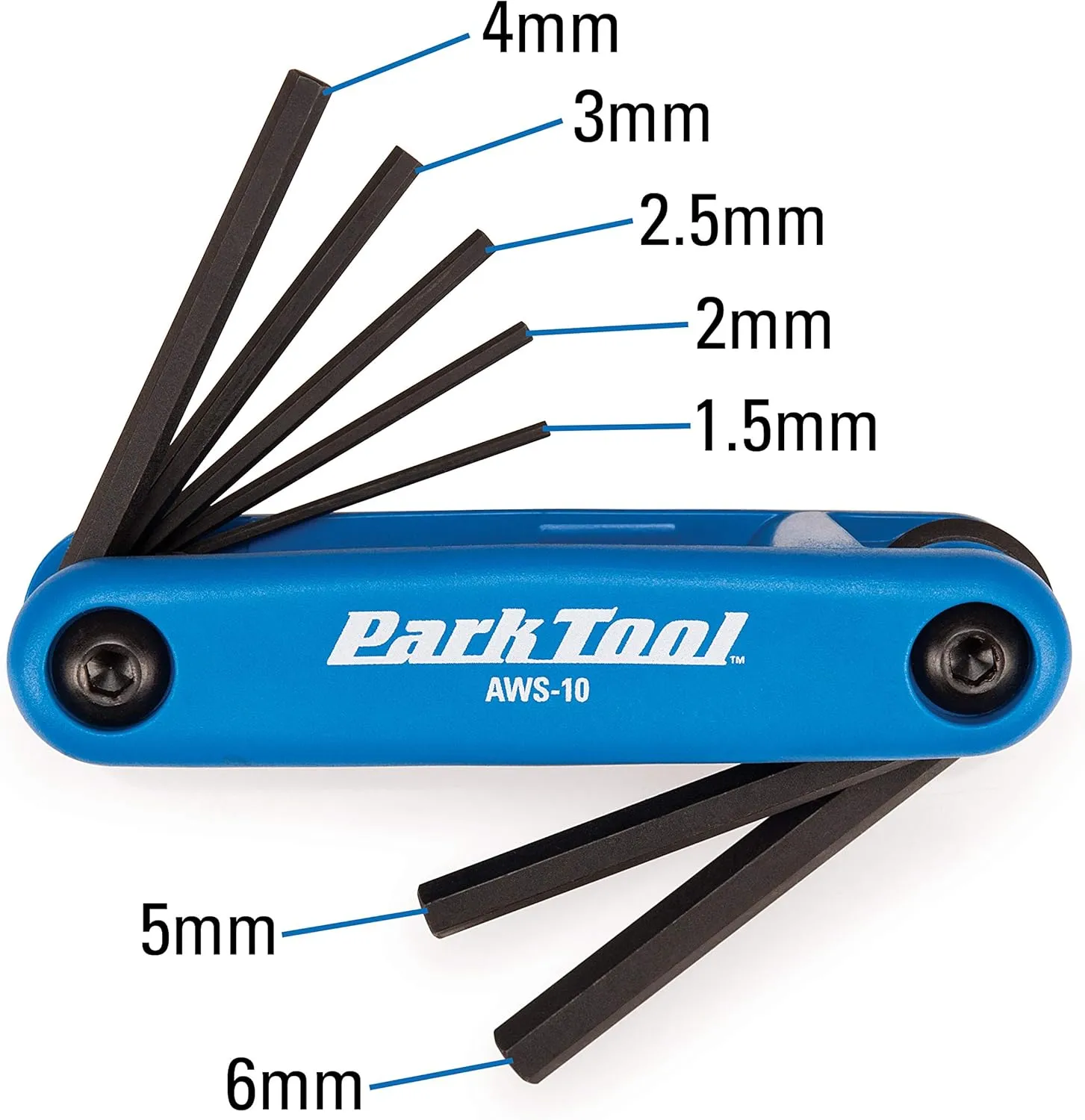 Park Tool FWS-2 Fold-Up Wrench Set Tool,Blue/Green