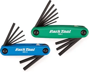 Park Tool FWS-2 Fold-Up Wrench Set Tool,Blue/Green