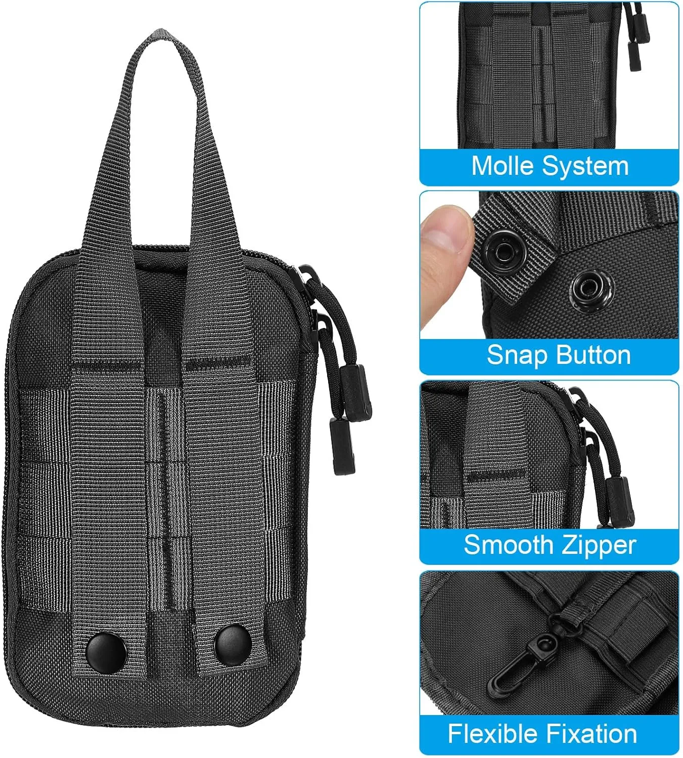 PATIKIL Dump Pouch, Folding Dump Waist Bag Roll-Up Drawstring Tool Storage Pack Backpack Accessories Shooting Climbing Outdoor Sports Bag