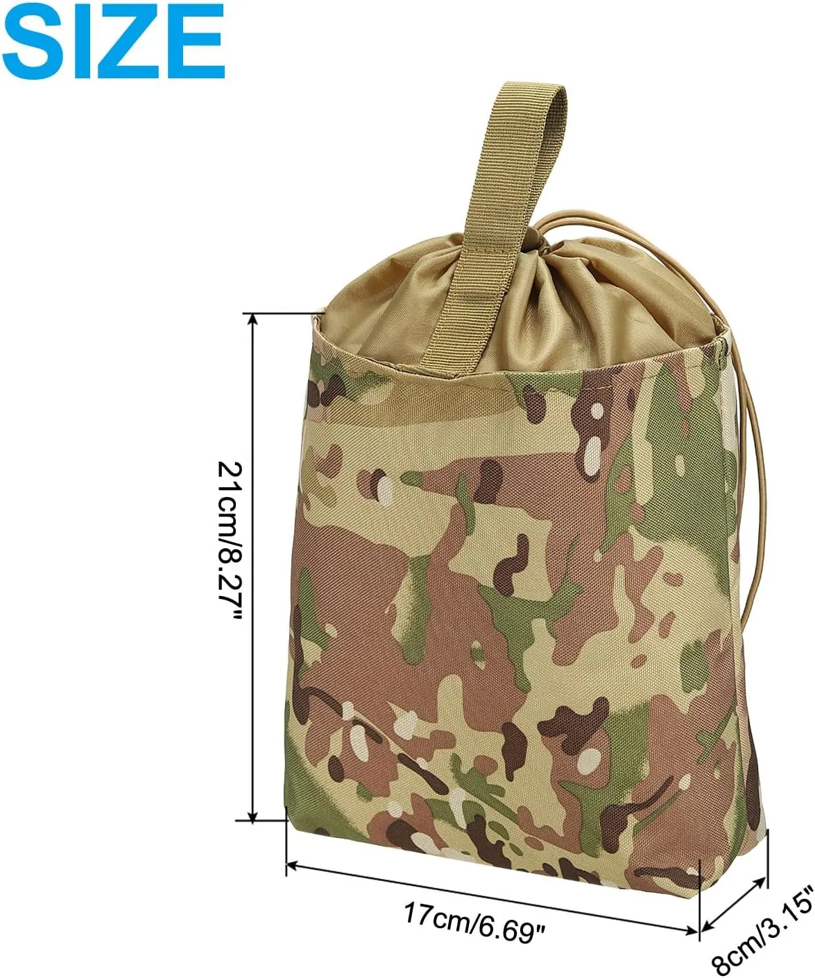PATIKIL Dump Pouch, Waist Folding Dump Bag Roll-Up Drawstring Utility Tool Storage Pack Backpack Accessories Shooting Outdoor Sports Bag