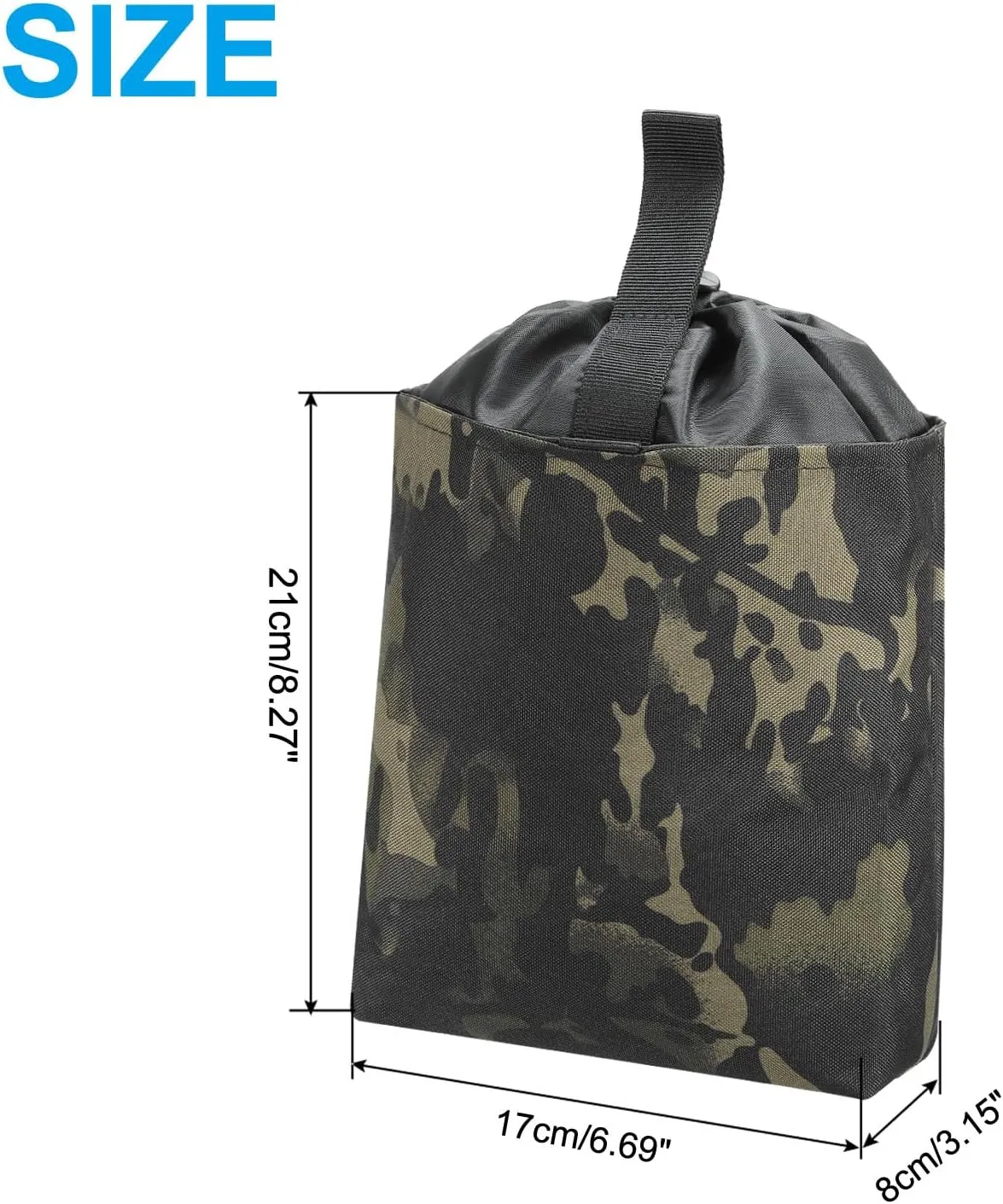 PATIKIL Dump Pouch, Waist Folding Dump Bag Roll-Up Drawstring Utility Tool Storage Pack Backpack Accessories Shooting Outdoor Sports Bag