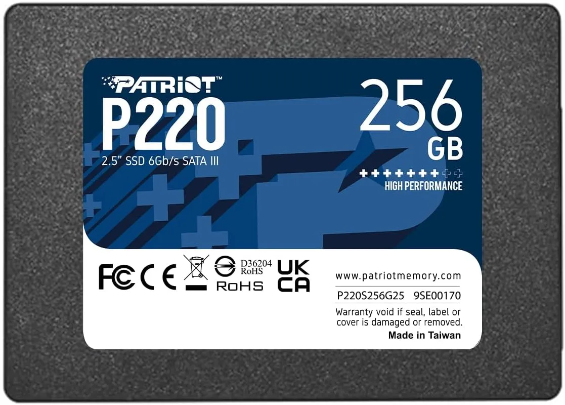 Patriot Memory P220 256GB Internal SSD - SATA 3 2.5" - Solid State Drive - P220S256G25