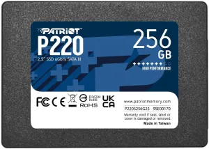 Patriot Memory P220 256GB Internal SSD - SATA 3 2.5" - Solid State Drive - P220S256G25