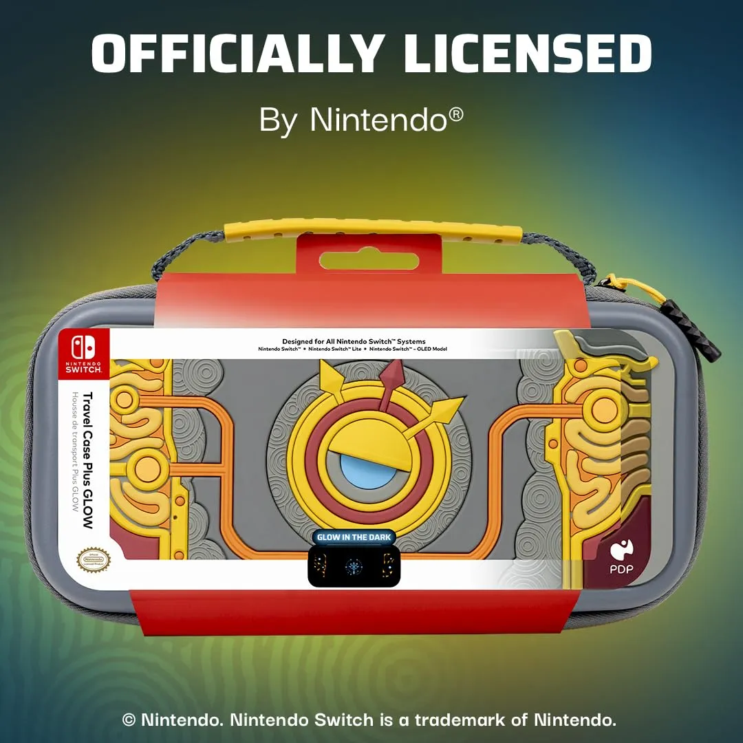 PDP Travel Case Plus GLOW for Nintendo Switch/Switch Lite/Switch OLED: Legend of Zelda Tears of the Kingdom Cosplay Purah Pad 3D (Glow in the Dark)