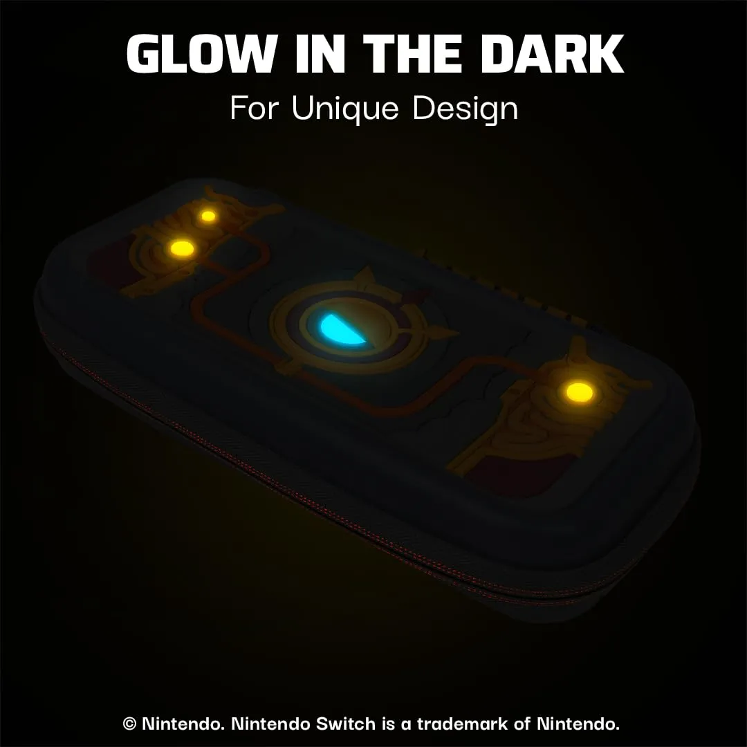 PDP Travel Case Plus GLOW for Nintendo Switch/Switch Lite/Switch OLED: Legend of Zelda Tears of the Kingdom Cosplay Purah Pad 3D (Glow in the Dark)