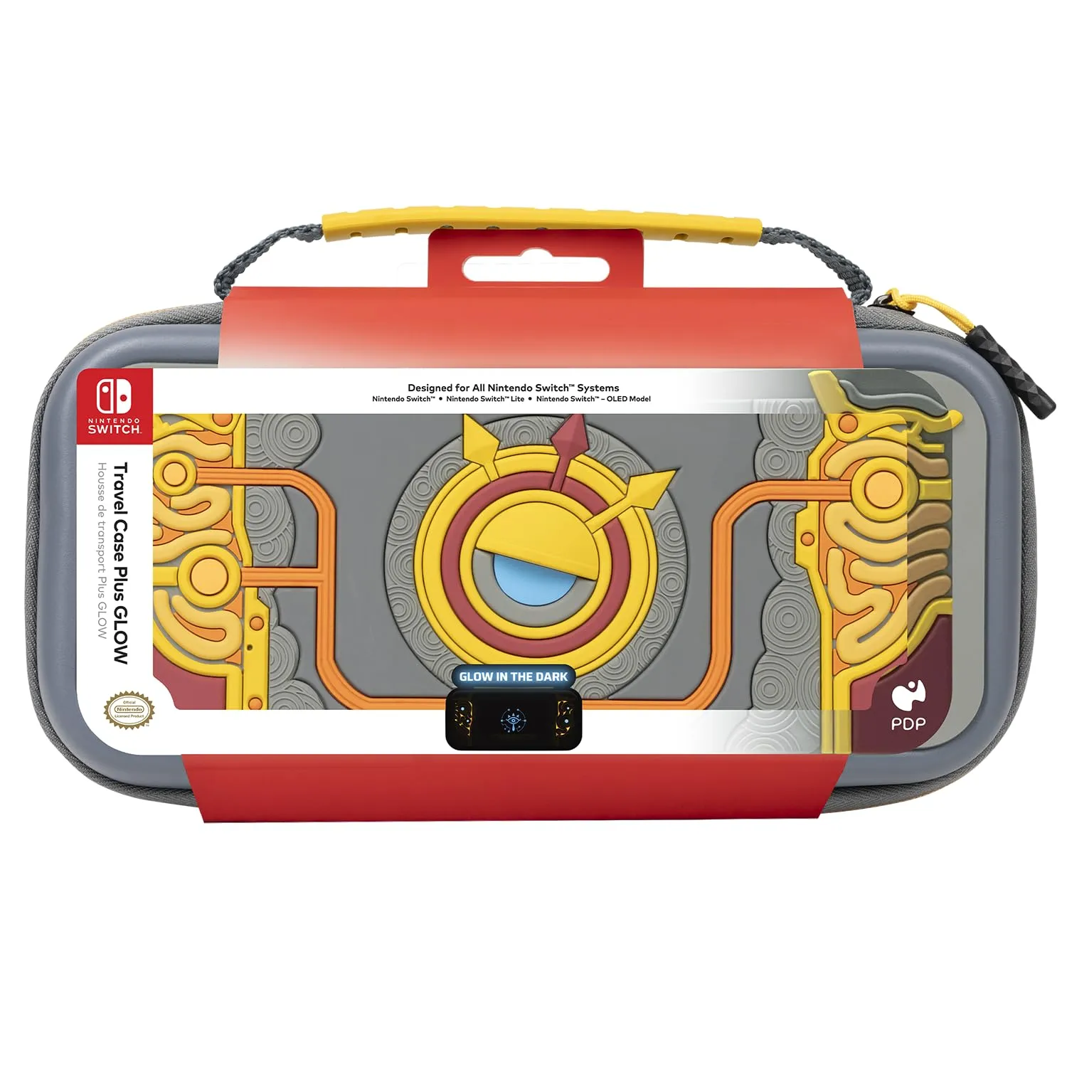 PDP Travel Case Plus GLOW for Nintendo Switch/Switch Lite/Switch OLED: Legend of Zelda Tears of the Kingdom Cosplay Purah Pad 3D (Glow in the Dark)
