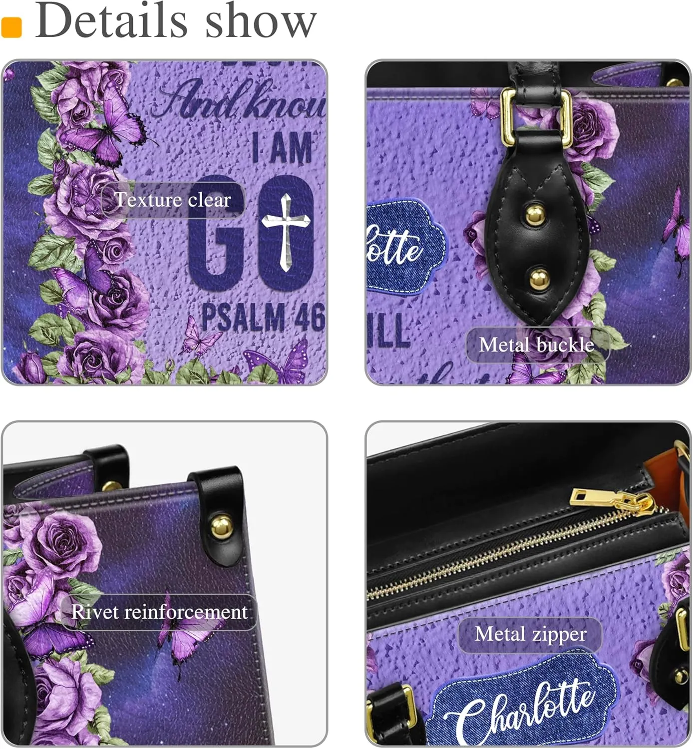 Personalized Leather Handbag for Women – Matching Purse and Wallet Set – Custom Name Church Bags, Mother's Day Gift