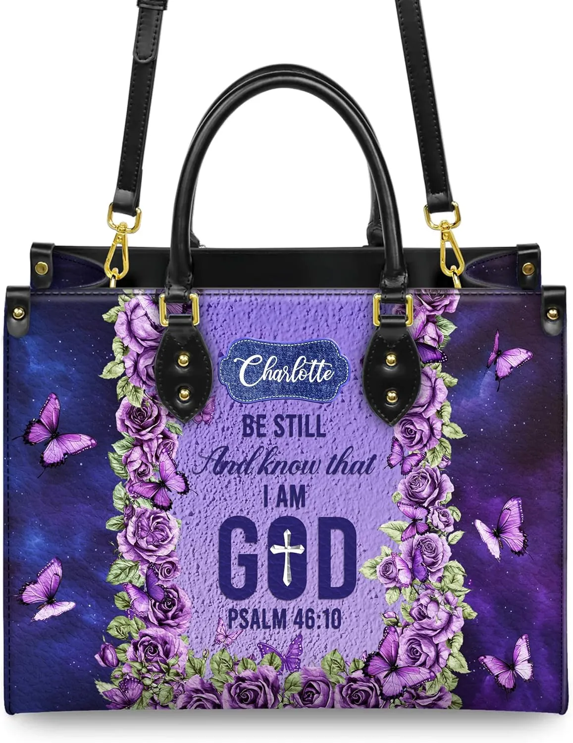 Personalized Leather Handbag for Women – Matching Purse and Wallet Set – Custom Name Church Bags, Mother's Day Gift