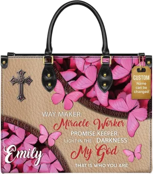 Personalized Leather Handbags with Name & Zipper – Perfect Christian Purses for Women | Ideal Mother's Day Gifts