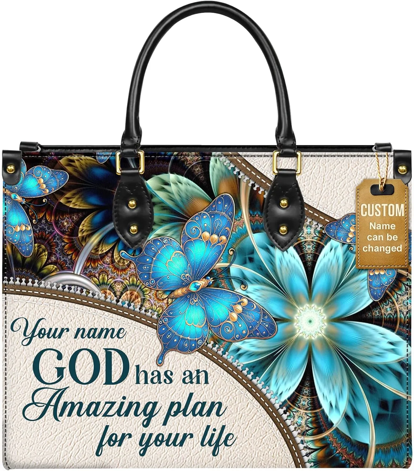 Personalized Leather Handbags with Name & Zipper – Perfect Christian Purses for Women | Ideal Mother's Day Gifts