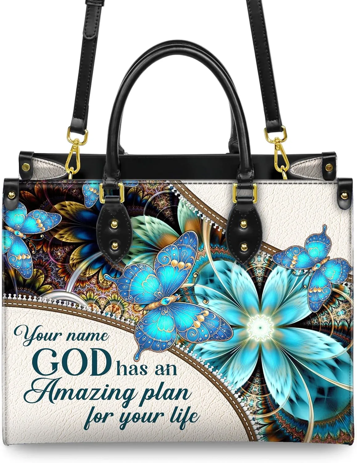 Personalized Leather Handbags with Name & Zipper – Perfect Christian Purses for Women | Ideal Mother's Day Gifts