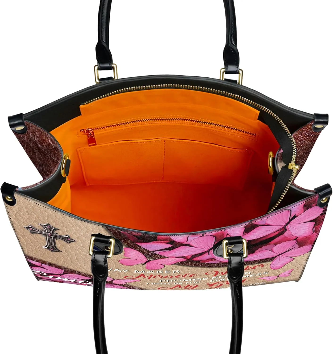 Personalized Leather Handbags with Name & Zipper – Perfect Christian Purses for Women | Ideal Mother's Day Gifts