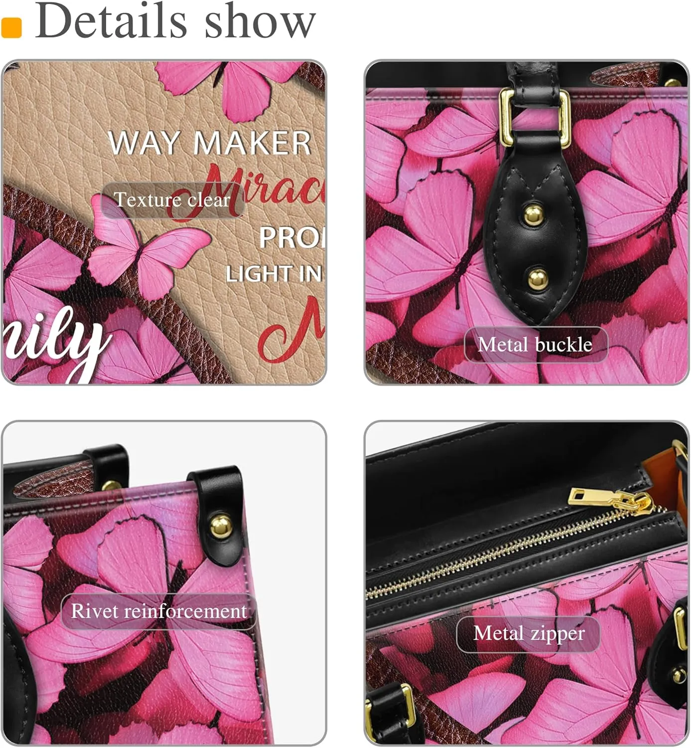 Personalized Leather Handbags with Name & Zipper – Perfect Christian Purses for Women | Ideal Mother's Day Gifts