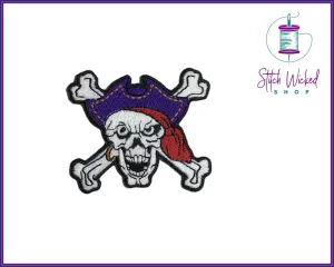 Pirate Skull, Fully Embroidered Patch