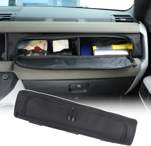 PIUGILH Center Console Passenger Storage Bag Compatible with Land Rover Defender 90 110 130 2020 2021 2022 2023 2024 Interior Accessories, Front Passenger Dashboard Storage Organizer Bag, 1Pcs