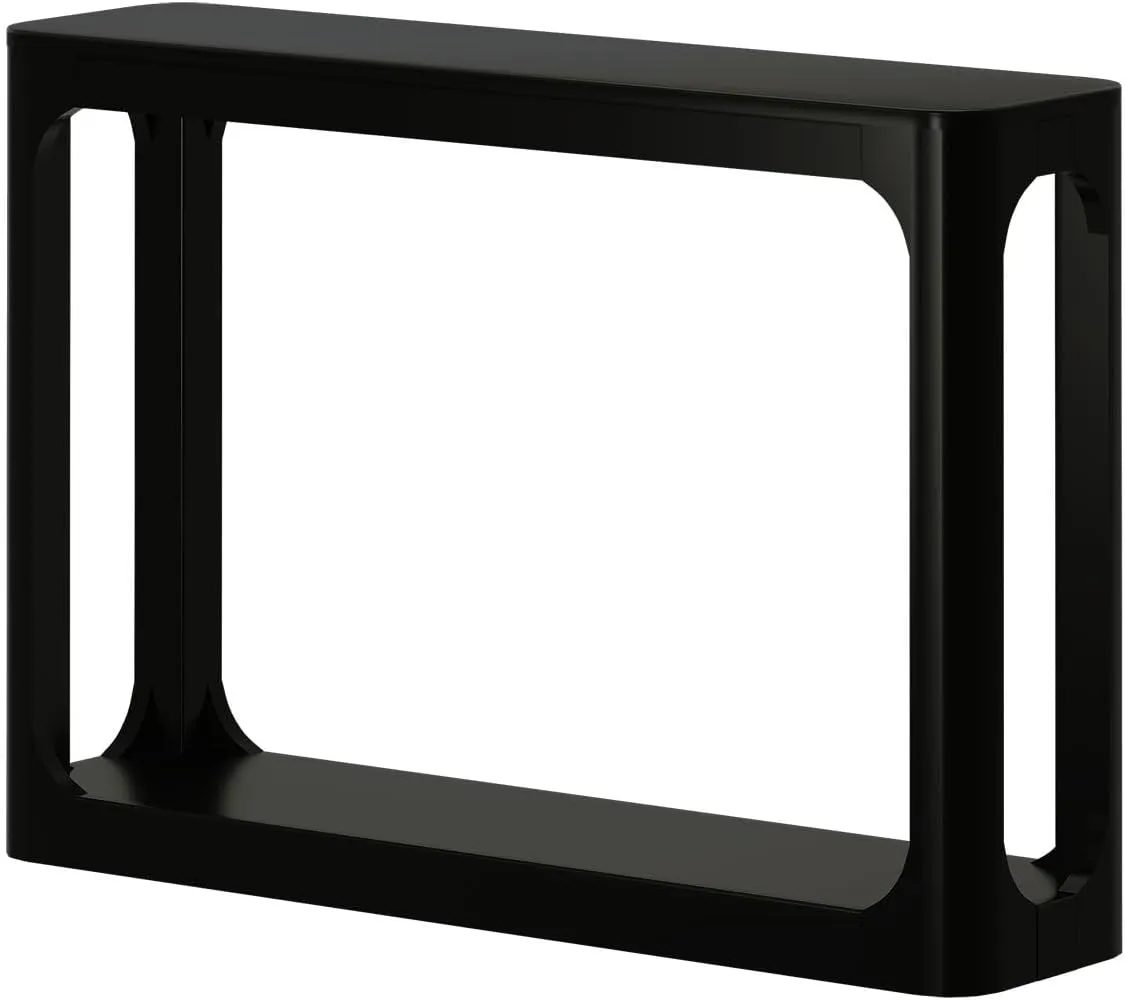 Plank Beam Forma Console Table, 46 Inch, Solid Wood Sofa Table, Entryway Table for Hallway, Narrow Behind The Couch Table, Console Tables for Entryway, Living Room, Foyer, Easy Assembly, Black