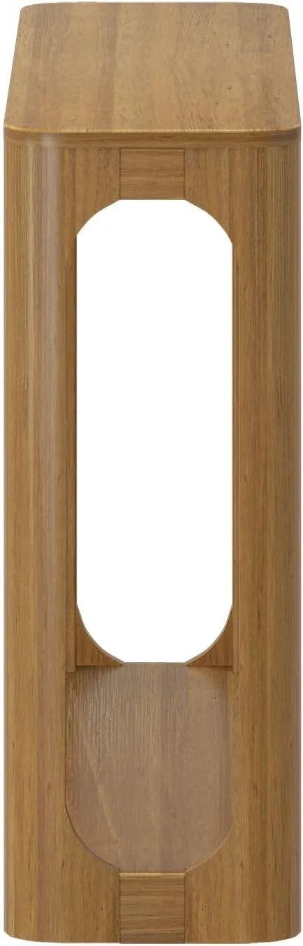 Plank Beam Forma Console Table, 46 Inch, Solid Wood Sofa Table, Entryway Table for Hallway, Narrow Behind The Couch Table, Console Tables for Entryway, Living Room, Foyer, Easy Assembly, Pecan