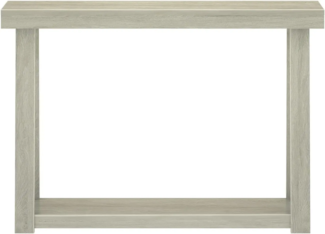 Plank Beam Solid Wood Console Table with Storage, 46.25 Inch, Sofa Table with Shelf, Narrow Entryway Table for Hallway, Behind The Couch, Living Room, Foyer, Easy Assembly, Seashell