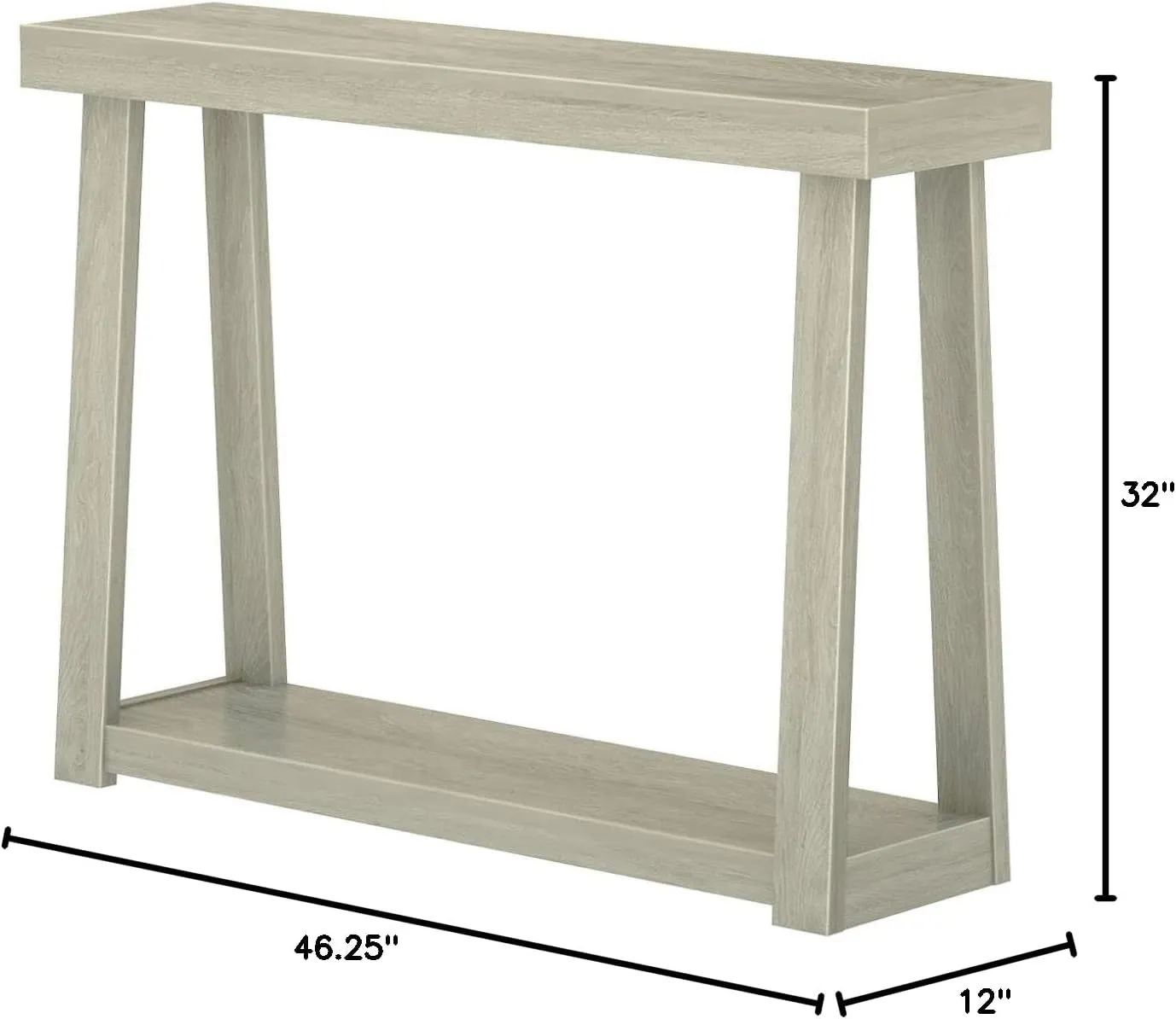 Plank Beam Solid Wood Console Table with Storage, 46.25 Inch, Sofa Table with Shelf, Narrow Entryway Table for Hallway, Behind The Couch, Living Room, Foyer, Easy Assembly, Seashell