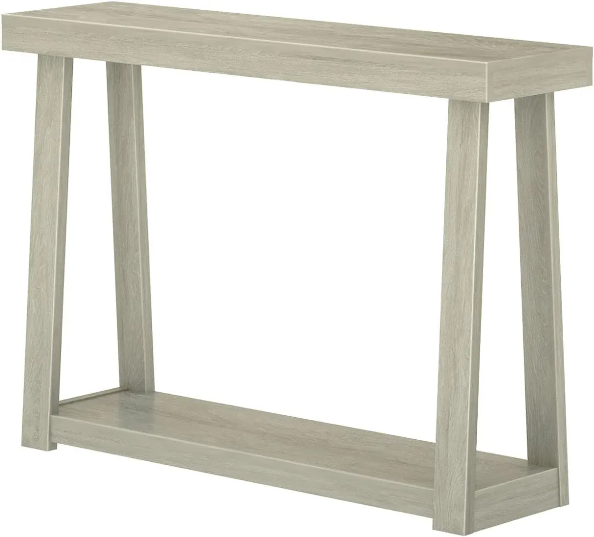 Plank Beam Solid Wood Console Table with Storage, 46.25 Inch, Sofa Table with Shelf, Narrow Entryway Table for Hallway, Behind The Couch, Living Room, Foyer, Easy Assembly, Seashell