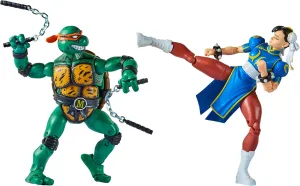 PlayMates Teenage Mutant Ninja Turtles vs. Street Fighter: 6” Michelangelo vs. Chun-Li Action Figures 2-Pack Toys