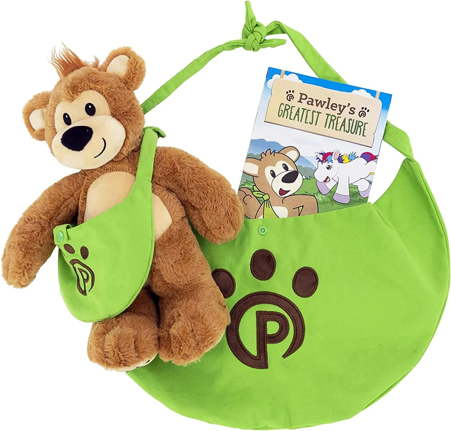 Plushible Pawley Book Set – Teddy Bear Stuffed Animal with Matching Bag & 'Pawley’s Adventure' Book, Soft Plush Toy for Babies, Toddlers & Kids, Ideal for Birthdays & Special Occasions
