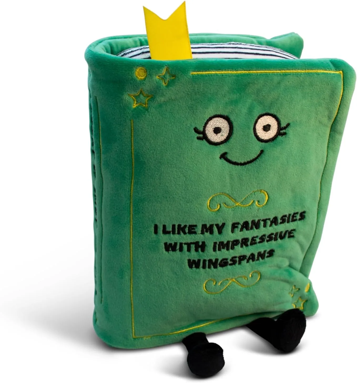 Plushie - I Like My Fantasies with Impressive Wingspans Funny Book Plush, Gift for Readers, Silly Plush Toy for Gifting