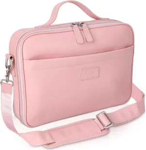 Polare Pink Full Grain Napa Leather Bible Cover for Women Lady Soft Christian Religious Carrying Church Bag Large Journal Case Book Protective Holder with YKK Zippers
