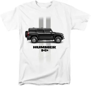 Popfunk Hummer H3 Stripes Unisex Adult T Shirt, White, X-Large