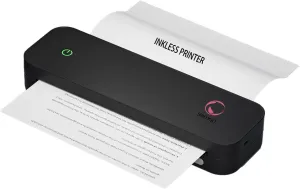 Portable Printers Wireless for Travel, Portable Printer, Inkless Thermal bluetooth small Printer, Support A4/8.5 x 11'' Thermal Paper for Office, Travel, Home, Support iOS, Android, Windows (Black)