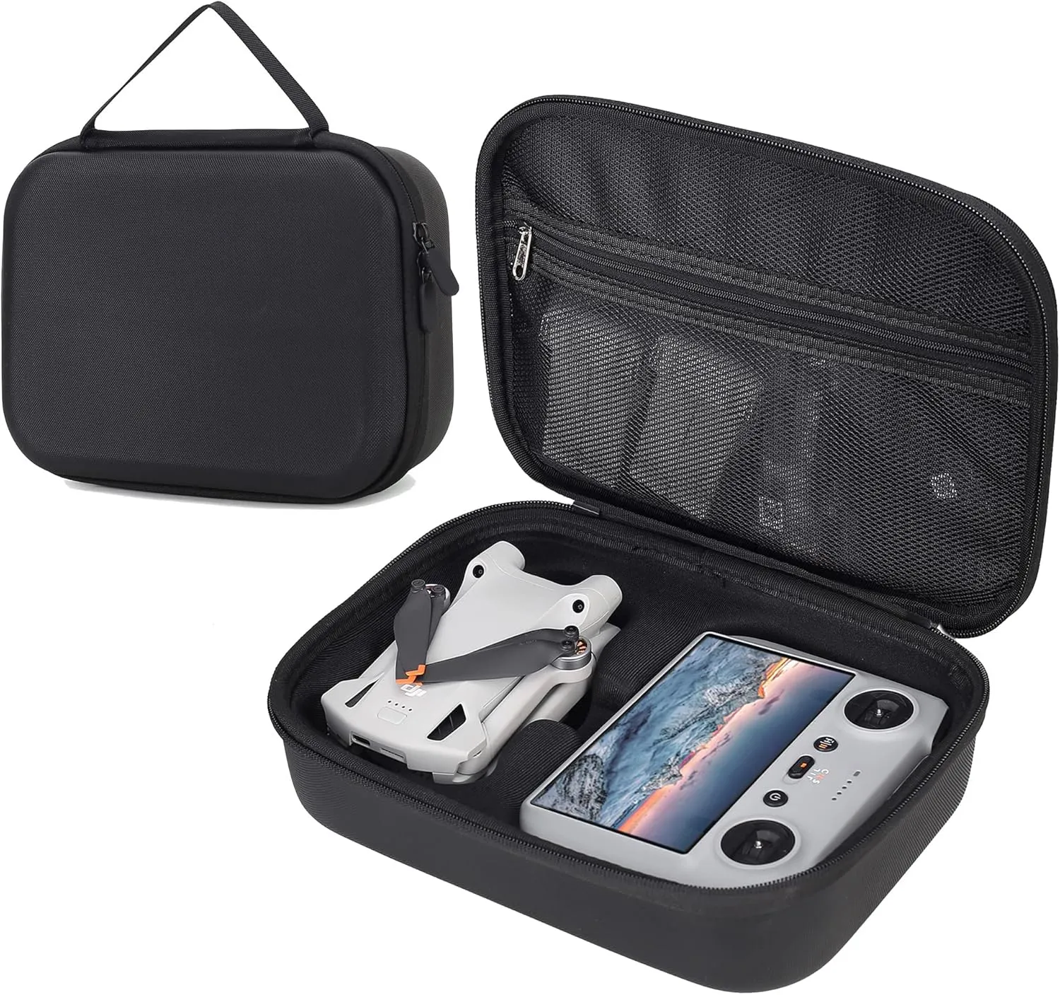 Portable Storage Bag for DJI Mini 3/3 Pro - Waterproof PU Leather Carrying Case for DJI Mini 3/3 Pro Drone and Accessories