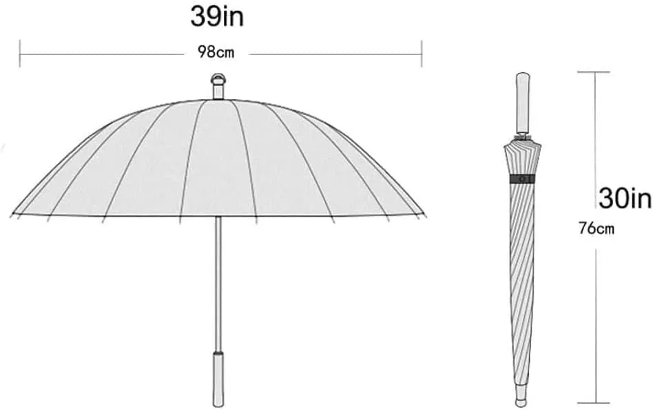 Portable Umbrella for Travel Umbrella Windproof Large Stick Umbrella with Tassel Wooden Handle Waterproof Canopy Vented Umbrella Umbrella Outdoor(Pink)