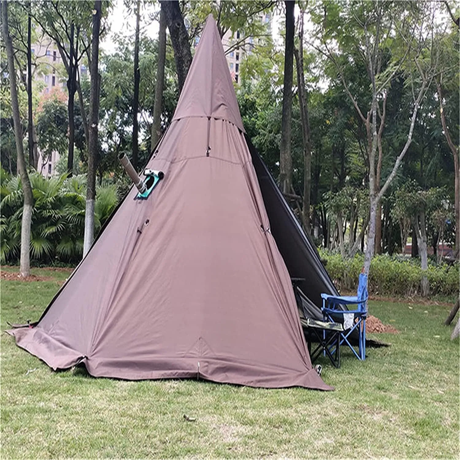 Portable Yurt Tent for 4/8 Person Family Camping Tent UPF50 , 4 Season Bell Tent Large Hot Tent 900D Oxford Yurt House for All Year Living Glamping