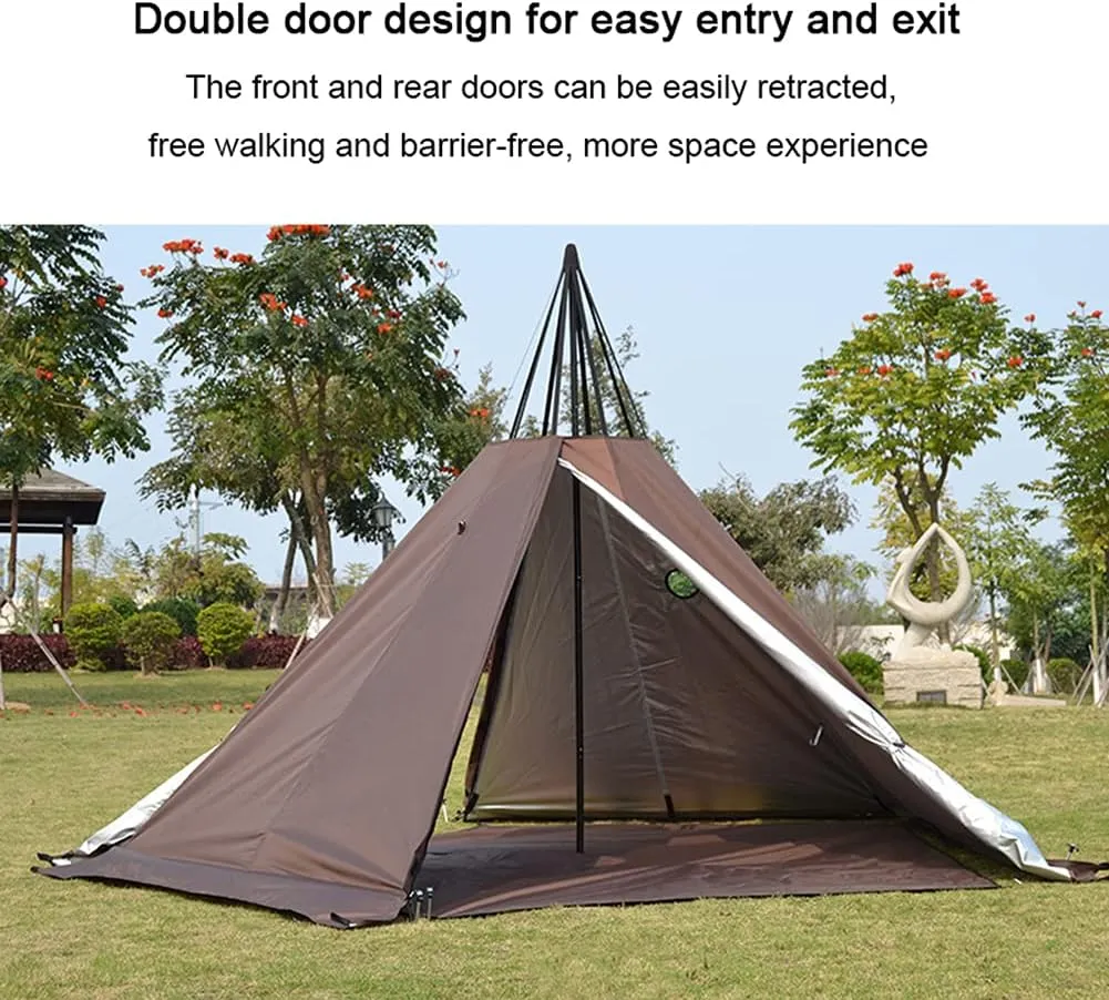 Portable Yurt Tent for 4/8 Person Family Camping Tent UPF50 , 4 Season Bell Tent Large Hot Tent 900D Oxford Yurt House for All Year Living Glamping