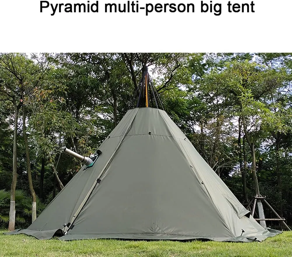 Portable Yurt Tent for 4/8 Person Family Camping Tent UPF50 , 4 Season Bell Tent Large Hot Tent 900D Oxford Yurt House for All Year Living Glamping