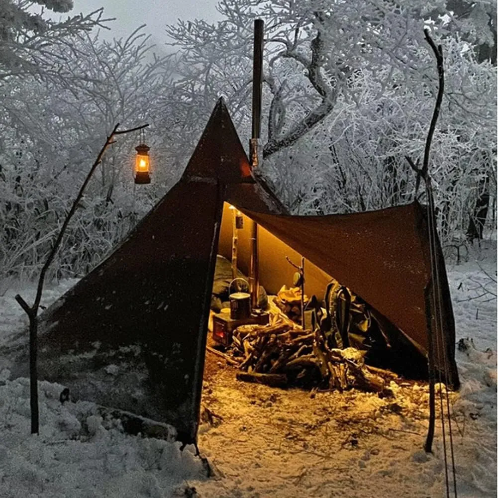 Portable Yurt Tent for 4/8 Person Family Camping Tent UPF50 , 4 Season Bell Tent Large Hot Tent 900D Oxford Yurt House for All Year Living Glamping
